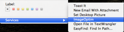 ImageOptim - Available in the Services menu