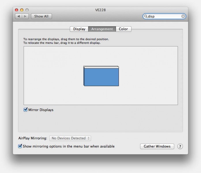MacOS X - Display Settings