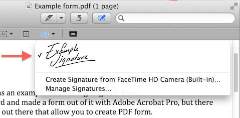 How do you put your signature on a PDF document?