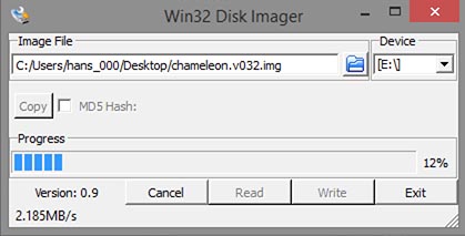 Win32 Disk Imager - Writing an IMG file to an SD-Card