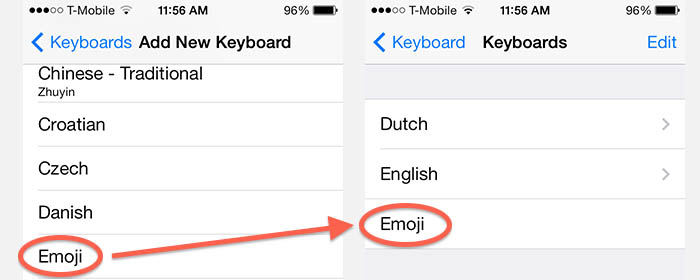 iPad/iPhone - Add Emoji (Emoticons/Smileys) keyboard