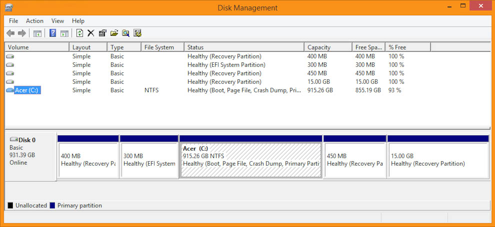 acer recovery boot key windows 8