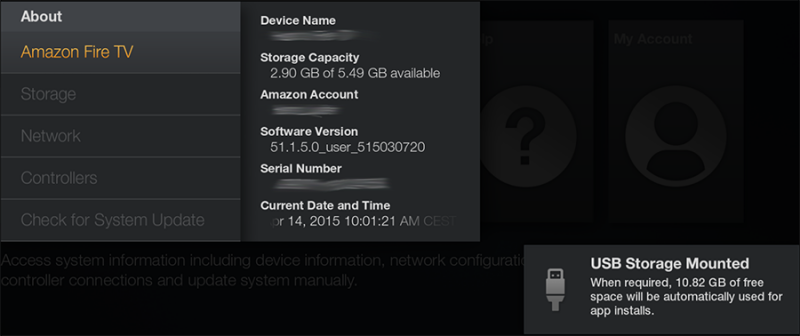 Amazon Fire TV 1.5 can mount USB drives