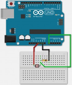 Arduino - LDR connected to an Analog Pin