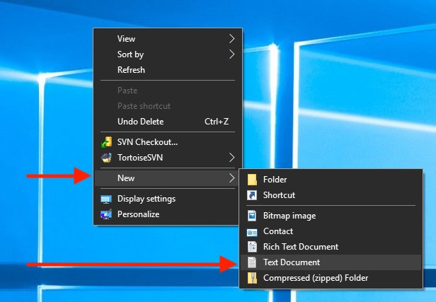 Windows - Create New Document