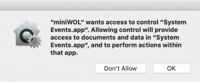 miniWOL - Access to System Events
