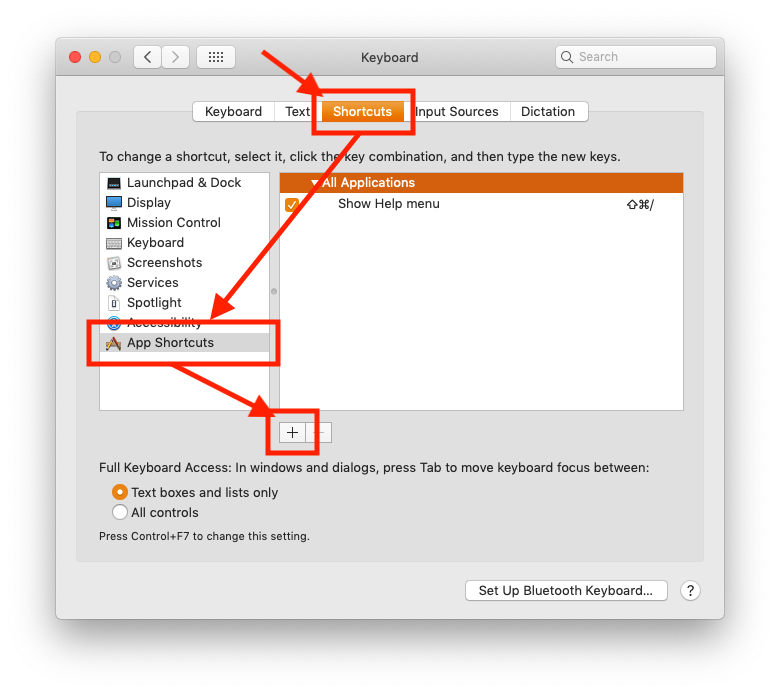 MacOS - Keyboard Shortcut Preferences