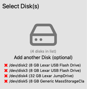 Selected Multiple Disks