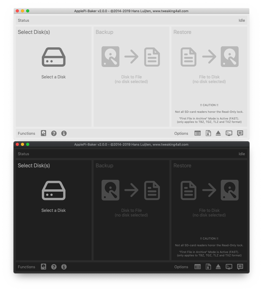 ApplePi-Baker - Light vs Dark Theme