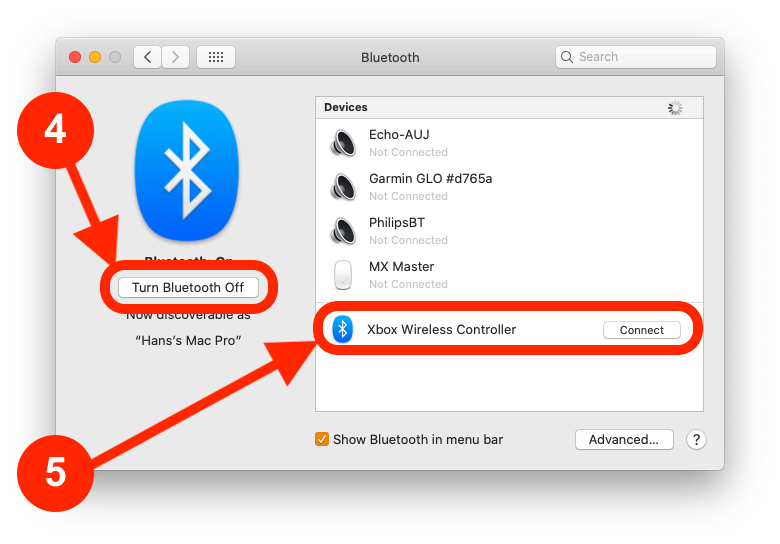  Bluetooth XBox One controller on a Mac