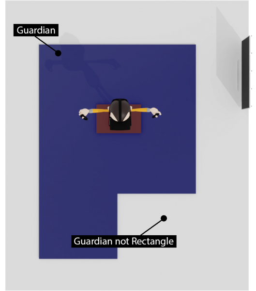 Set your Guardian to be NOT rectangle