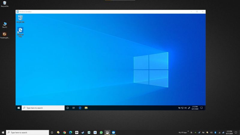 Windows 10 running in Windows 10 Sandbox
