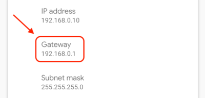 Android Default Gateway